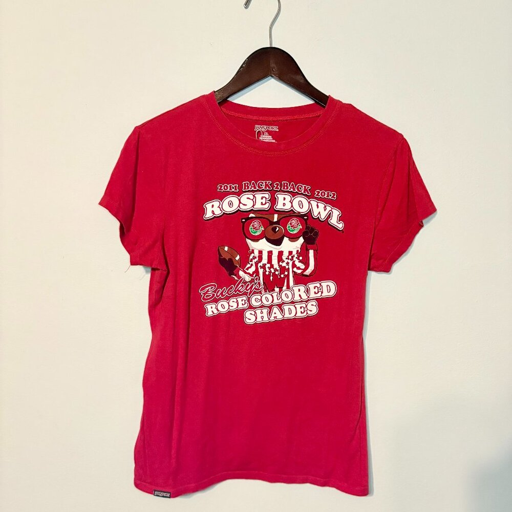 Jansport Size XL UW Madison Bucky Badger Rose Bowl Red T-Shirt B2B 2011-2012